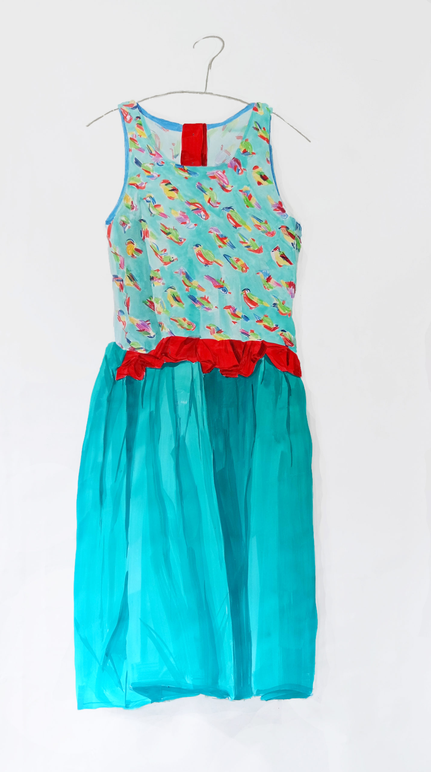 Britt Dorenbosch Mijn kleurenleer kinderkleding jurk turqoise