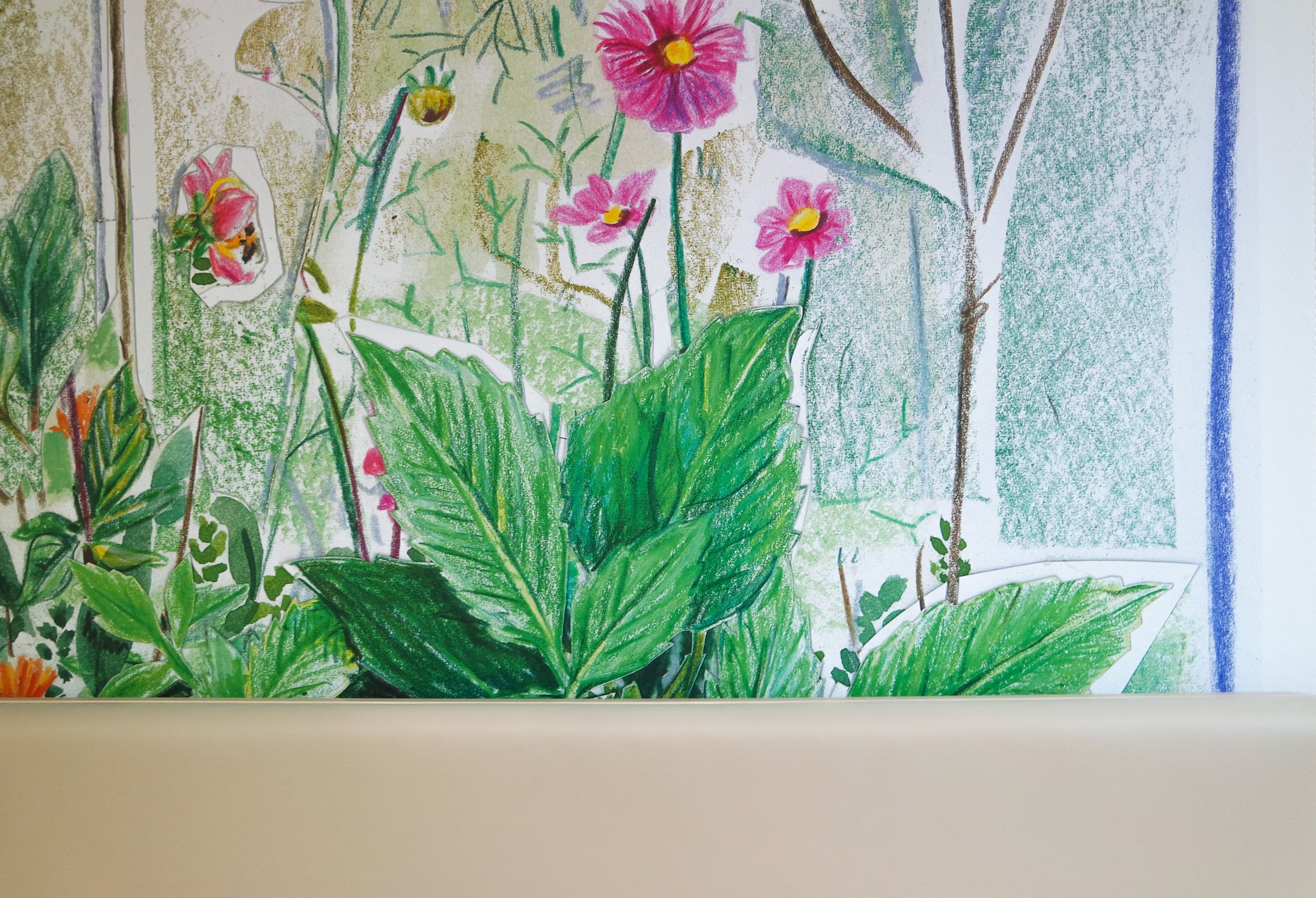 de Tuin Garden Britt Dorenbosch at Rijnstate close-up with flowers drawing