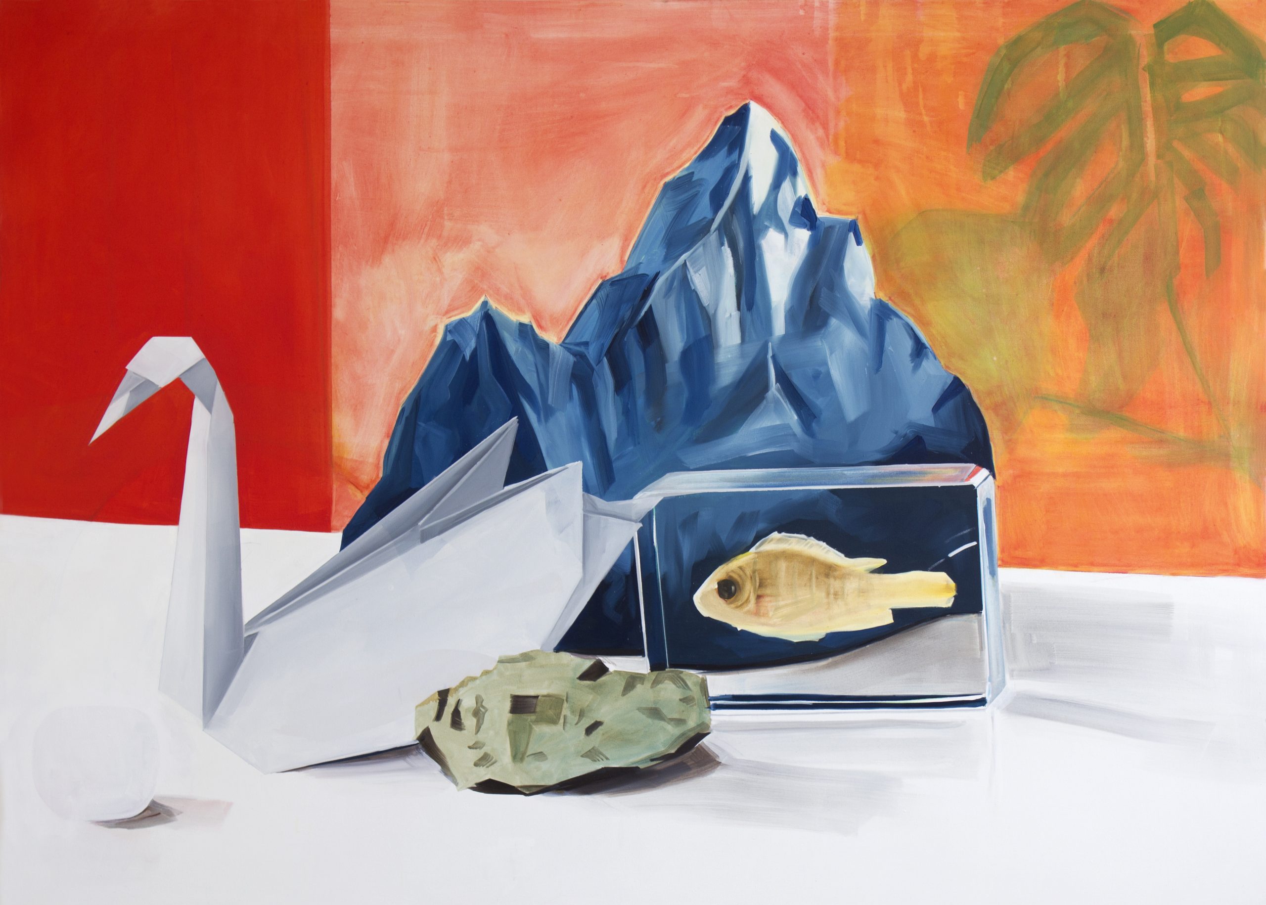 Britt Dorenbosch La Montagne, Swan, mountain and fish